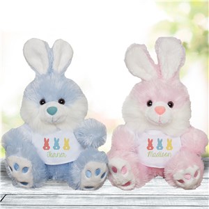 Personalized Three Bunny Silhouettes Small Stuffed Bunny 83142199X