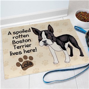 Personalized Boston Terrier Spoiled Here Doormat 8316641BT7X