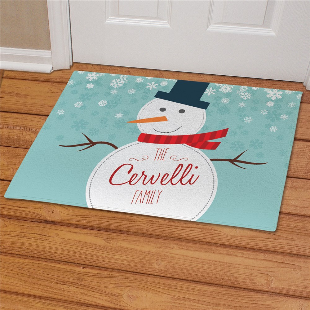 Personalized Snowman Doormat