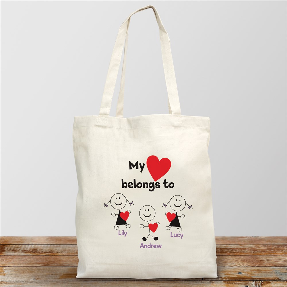 Personalized Belongs To Heart Tote Bag 