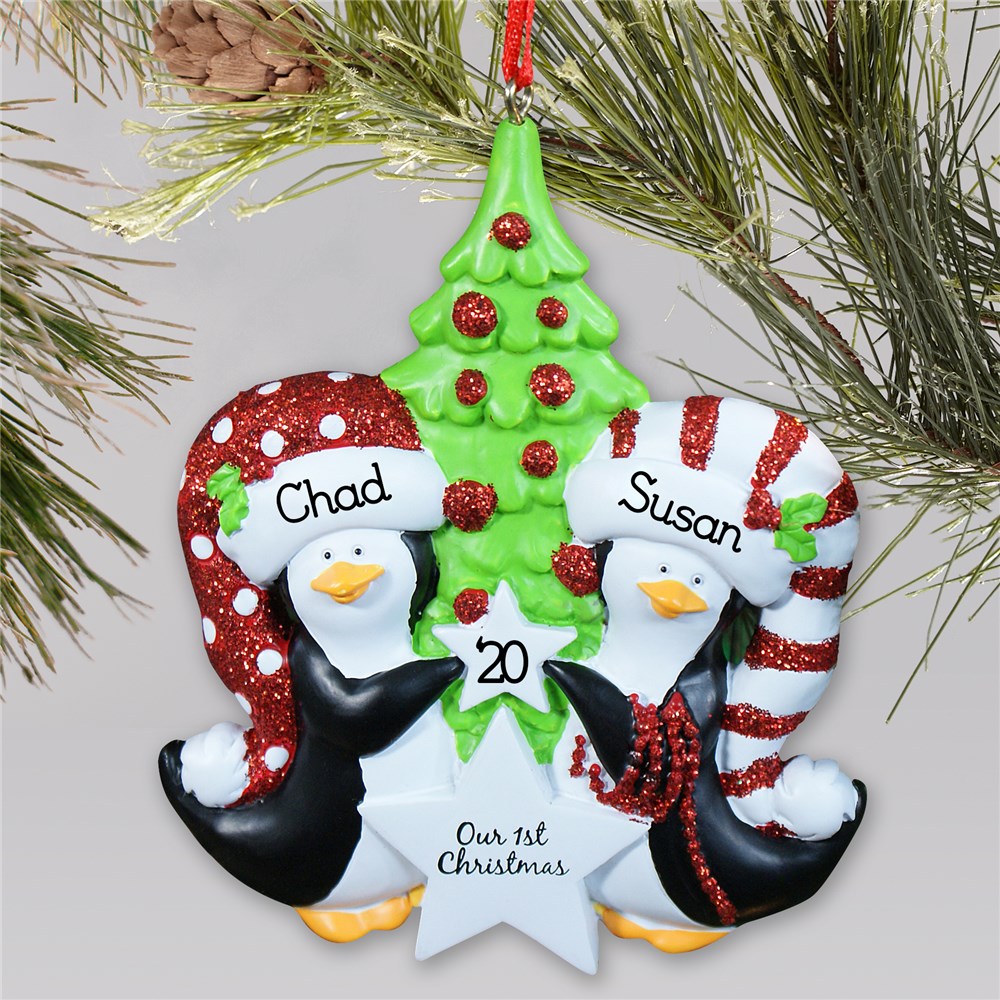 personalized christmas ornaments couple's first christmas