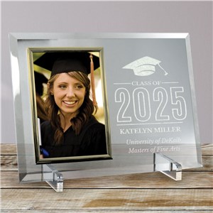 Engraved Class of Cap Beveled Glass Frame | Graduation Frames 2019