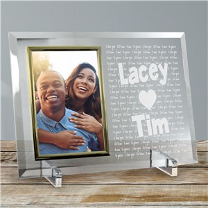 Engraved Love Glass Picture Frame | Personalized Couple Glass Picture Frame