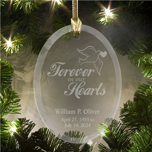 Engraved Forever In Our Hearts Memorial Ornament 855774