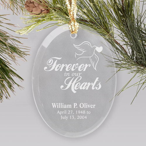 Engraved Forever In Our Hearts Memorial Ornament Tsforyounow