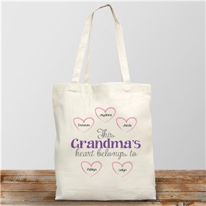 personalized womens tote bag, gift, grandma grandpa love, custom