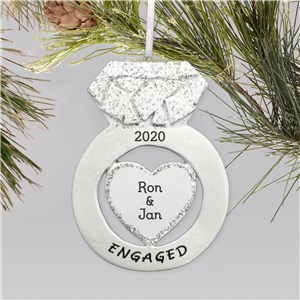 engaged couple ornament personalized