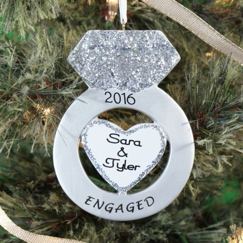 Personalized Engagement Ring Christmas Ornament | GiftsForYouNow