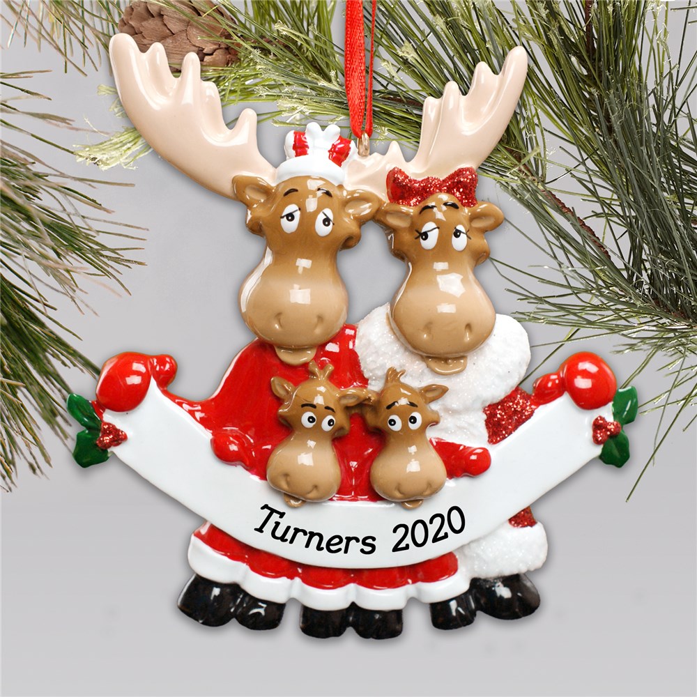 Moose Family Holiday Christmas Ornament | GiftsForYouNow