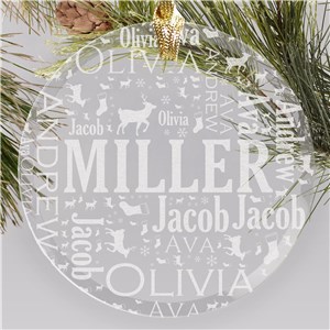 Engraved New Baby Round Glass Ornament | Personalized Family Ornaments