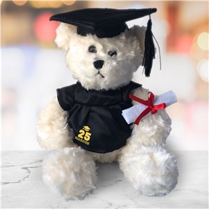 Personalized Cap & Gown Class Of Graduation Cream Plush Bear