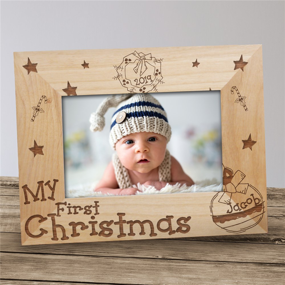 baby's first christmas photo frame