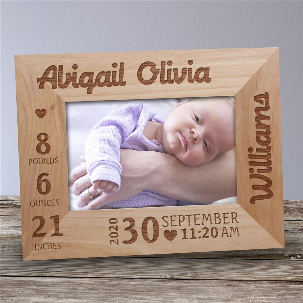Engraved Wood Frame for Baby Gifts GiftsForYouNow