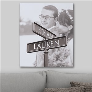 Personalized Photo Street Sign Canvas 91226386