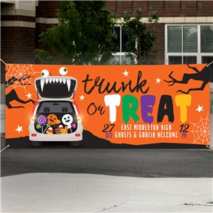 Personalized Orange Trunk Or Treat Banner 912276214