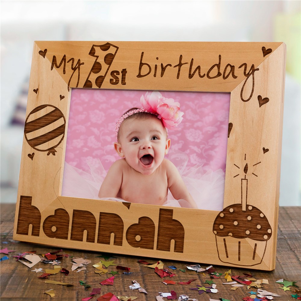 Baby Girl S 1st Birthday Wood Picture Frame
