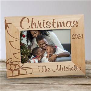 Christmas Tree Personalized Wood Picture Frame | Personalized Wood Picture Frames