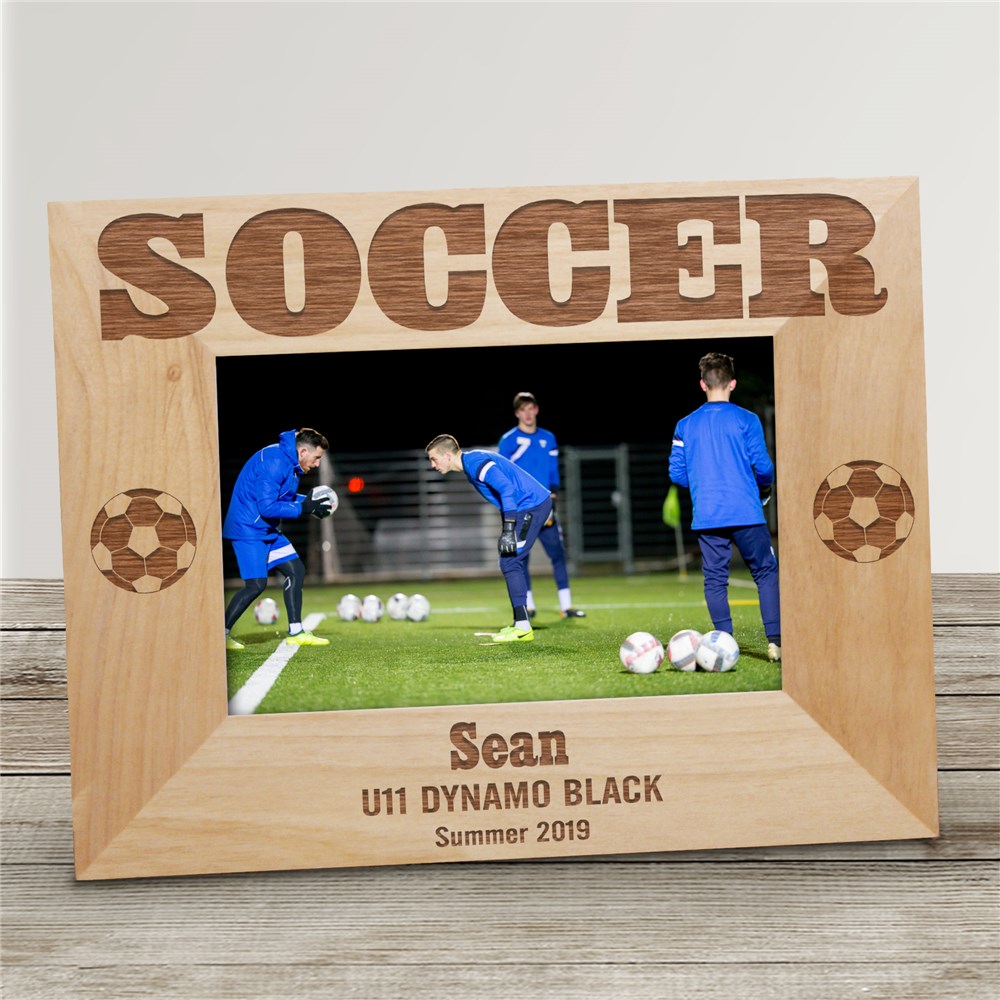 Personalized Soccer Wood Picture Frame | GiftsForYouNow