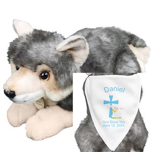 Personalized Communion Boy Plush Wolf AU10907-4576