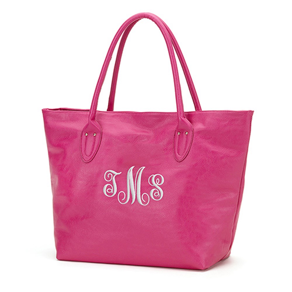 Monogrammed Leatherette Tote Bag | GiftsForYouNow