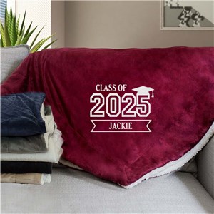 Embroidered Class of 2022 Graduation Sherpa Blanket