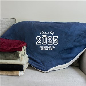 Embroidered Graduation Sherpa Blanket | Personalized Blankets For Grads