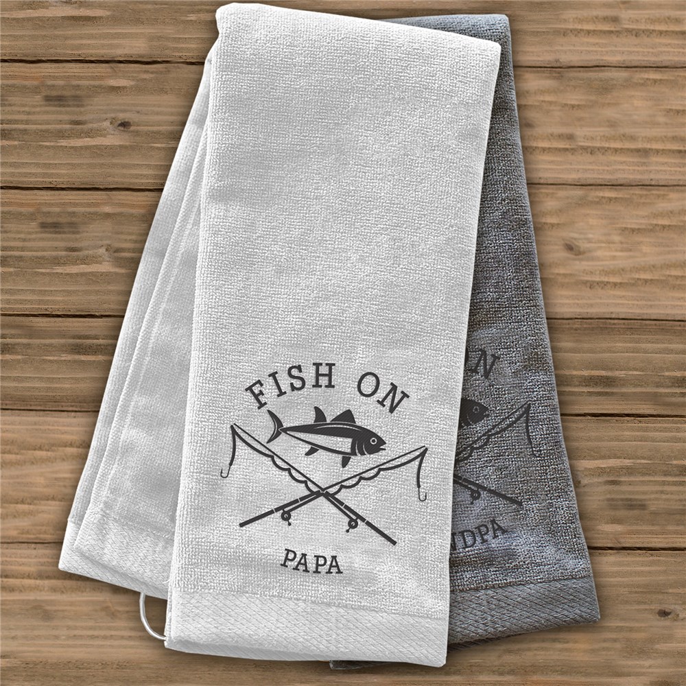 Embroidered Fish On Fishing Towel