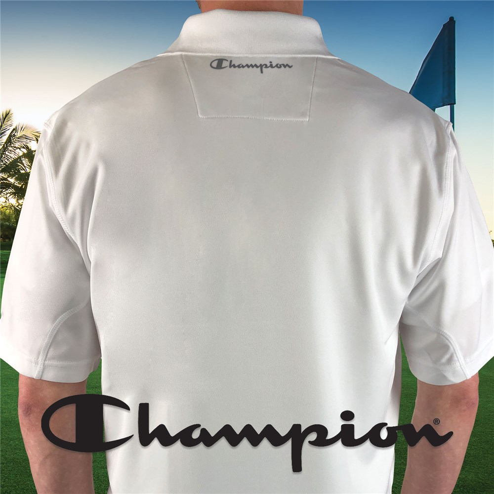 Embroidered Chest White Champion Polo Shirt