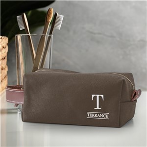 Embroidered Initial and Name Canvas Dopp Kit E15719528X