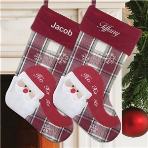 Scottish Plaid Personalized Christmas Stockings with Wooden Name Tags –  Stocking Factory