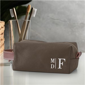 Embroidered Monogram Black Dopp Kit E19012528BK