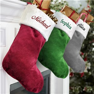 Embroidered Plush Christmas Stocking