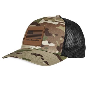 Personalized American Flag Camo Trucker Hat with Patch E22161560X