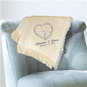 Embroidered Wedding Afghan | Personalized Afghan