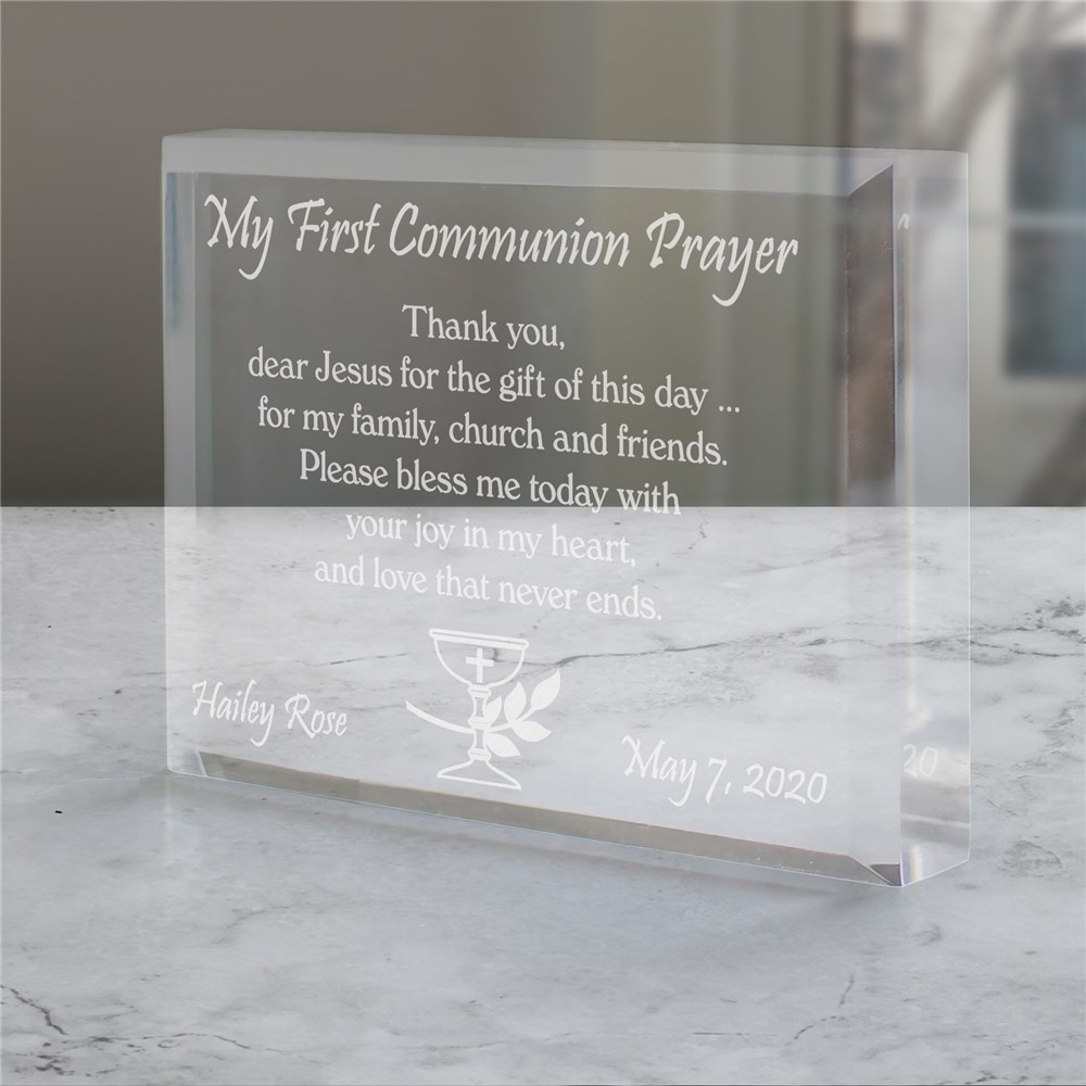 Engraved First Communion Prayer Keepsake | GiftsForYouNow