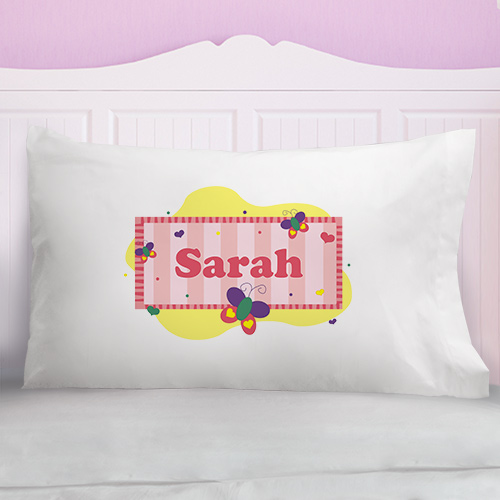 Personalized Butterfly Pillowcase | Bedroom Pillowcase for Girls