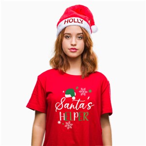 Santa's Helper Red T-Shirt & Santa Hat Set GS069