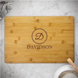 Engraved Initial 11x17 Bamboo Cutting Board L10995438