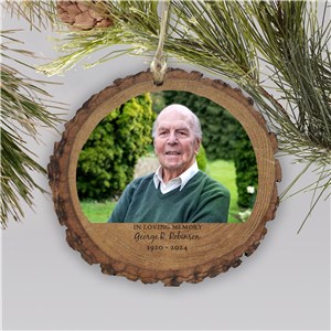 Personalized Memorial Photo Ornament | Rustic | Personalized Memorial Ornaments