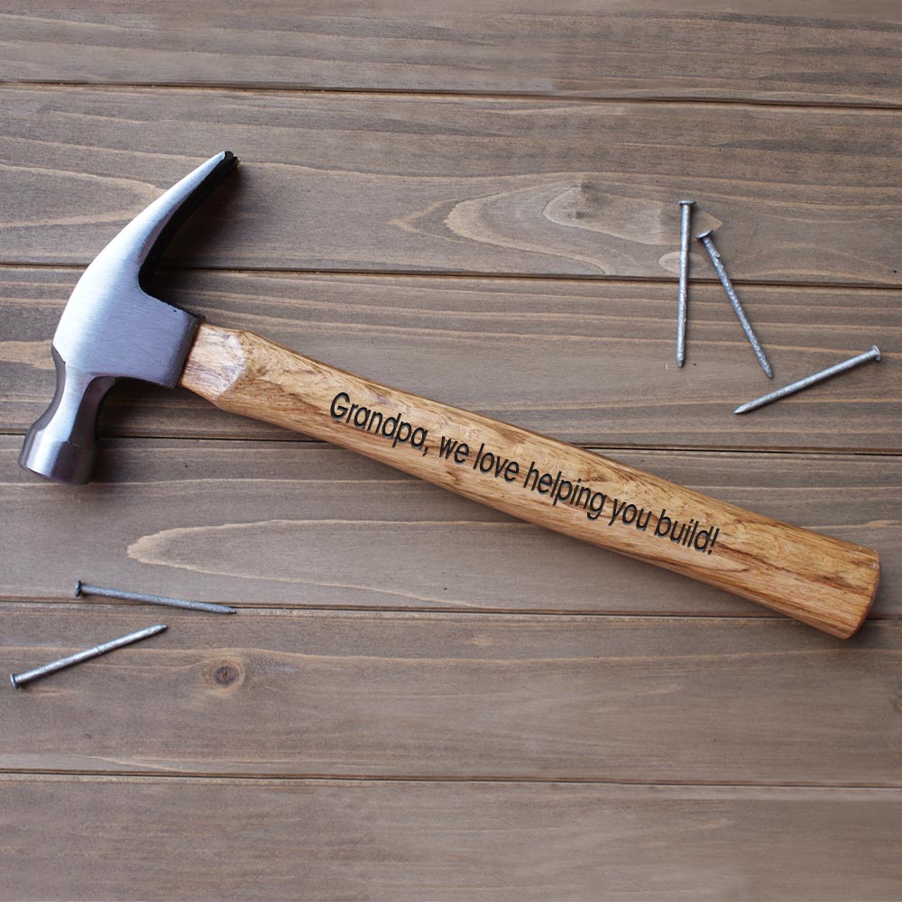 Engraved Father's Day Wood Hammer | GiftsForYouNow