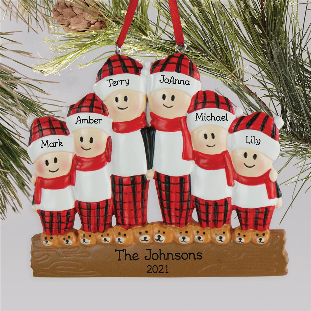 Flannel Family Personalized Christmas Ornament With Names  GiftsForYouNow