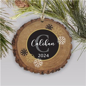 Dashing Through The Snow Plaid Wood Personalized Ornament | Rustic Christmas Ornaments