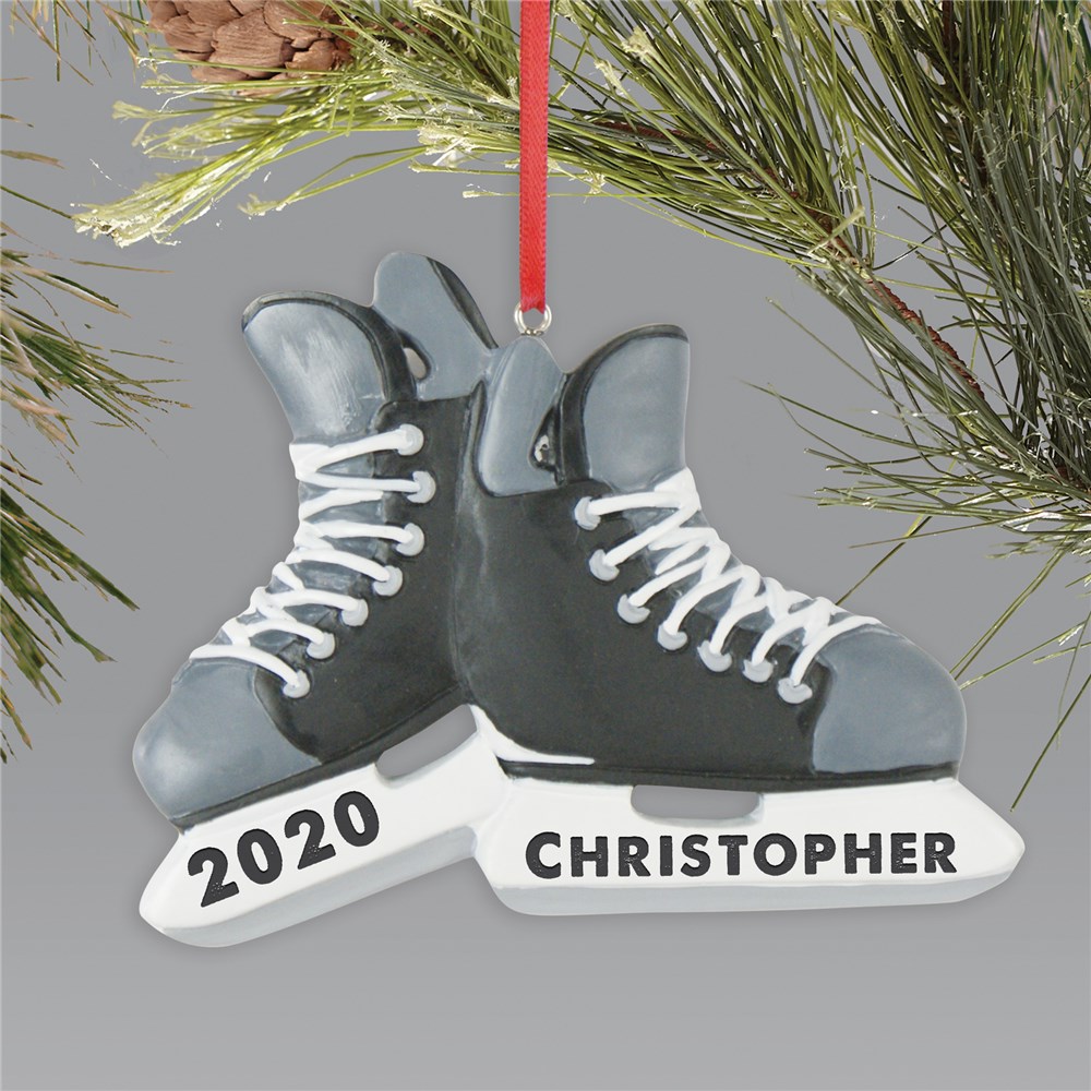 Personalized Hockey Skate Holiday Ornament GiftsForYouNow