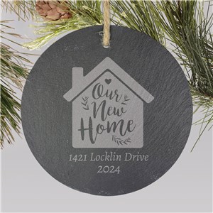 Our New Home Slate Ornament Personalized With Address