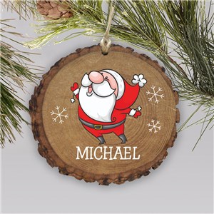 Santa Wood Ornament | Personalized Rustic Santa Ornament