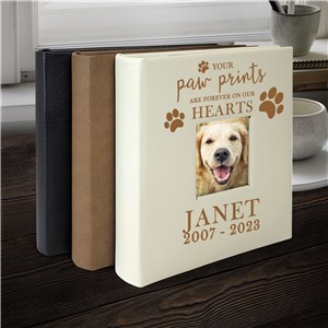 Engraved Paw Prints On My Heart Leatherette Photo Album L14922407X