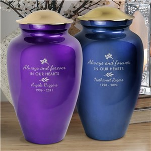 Engraved Always And Forever In Our Hearts Large Urn L14927435X