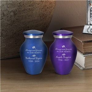 Engraved Always And Forever In Our Hearts Small Keepsake Urn L14927436X