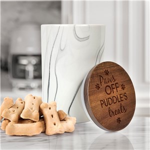 Engraved Paws Off Marble Treat Jear L15053334