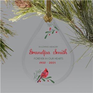 Memorial Ornaments | Sympathy In Memory Of Cardinal Christmas Ornament